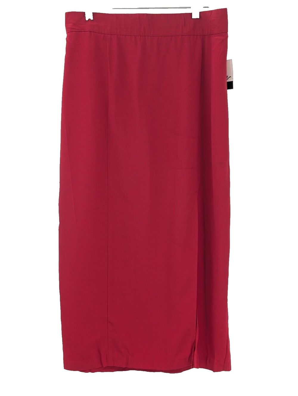 Marnie West Christmas Party 90s Crimson Red Front Slit Midi Skirt USA 10/30